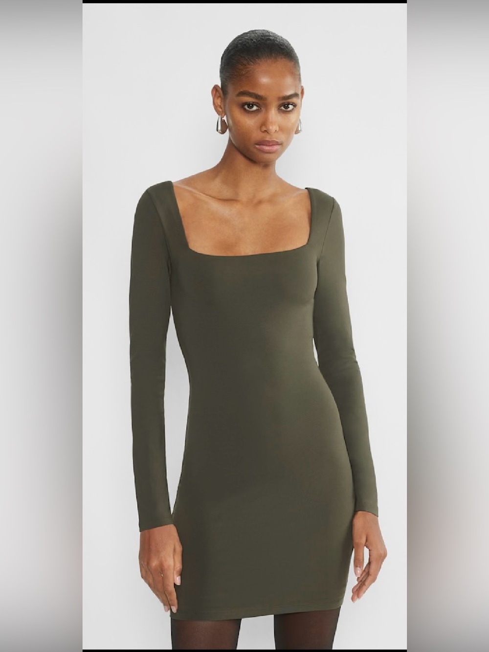 Like New - Aritzia Contour Squareneck Longsleeve Mini Dress – Size L